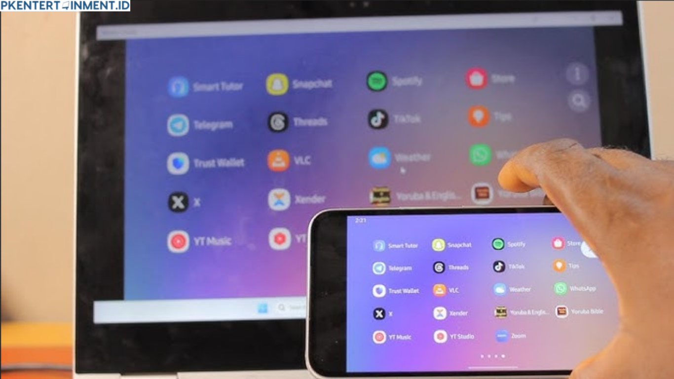 cara menampilkan layar HP ke laptop