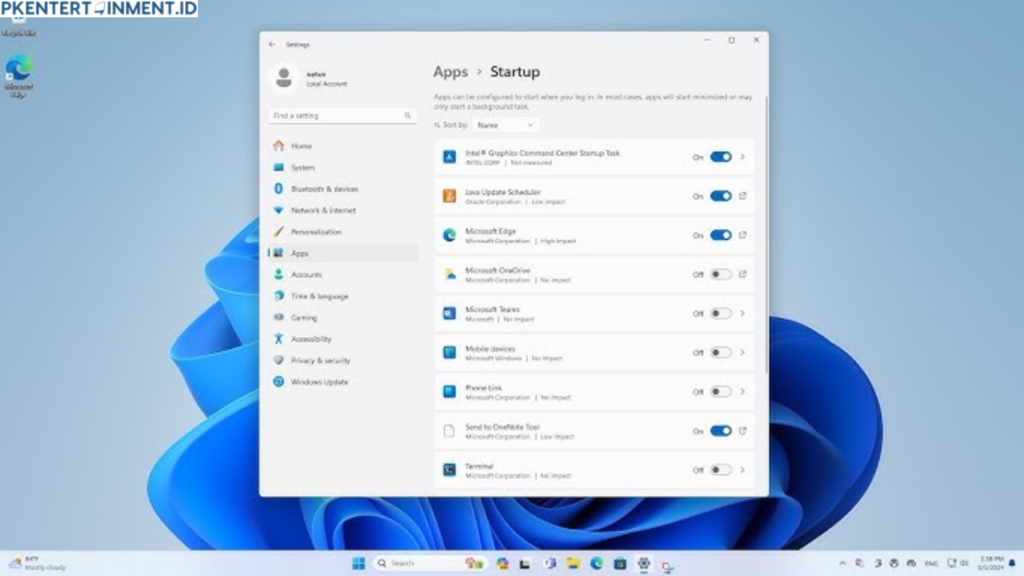 cara menonaktifkan aplikasi startup Windows 11