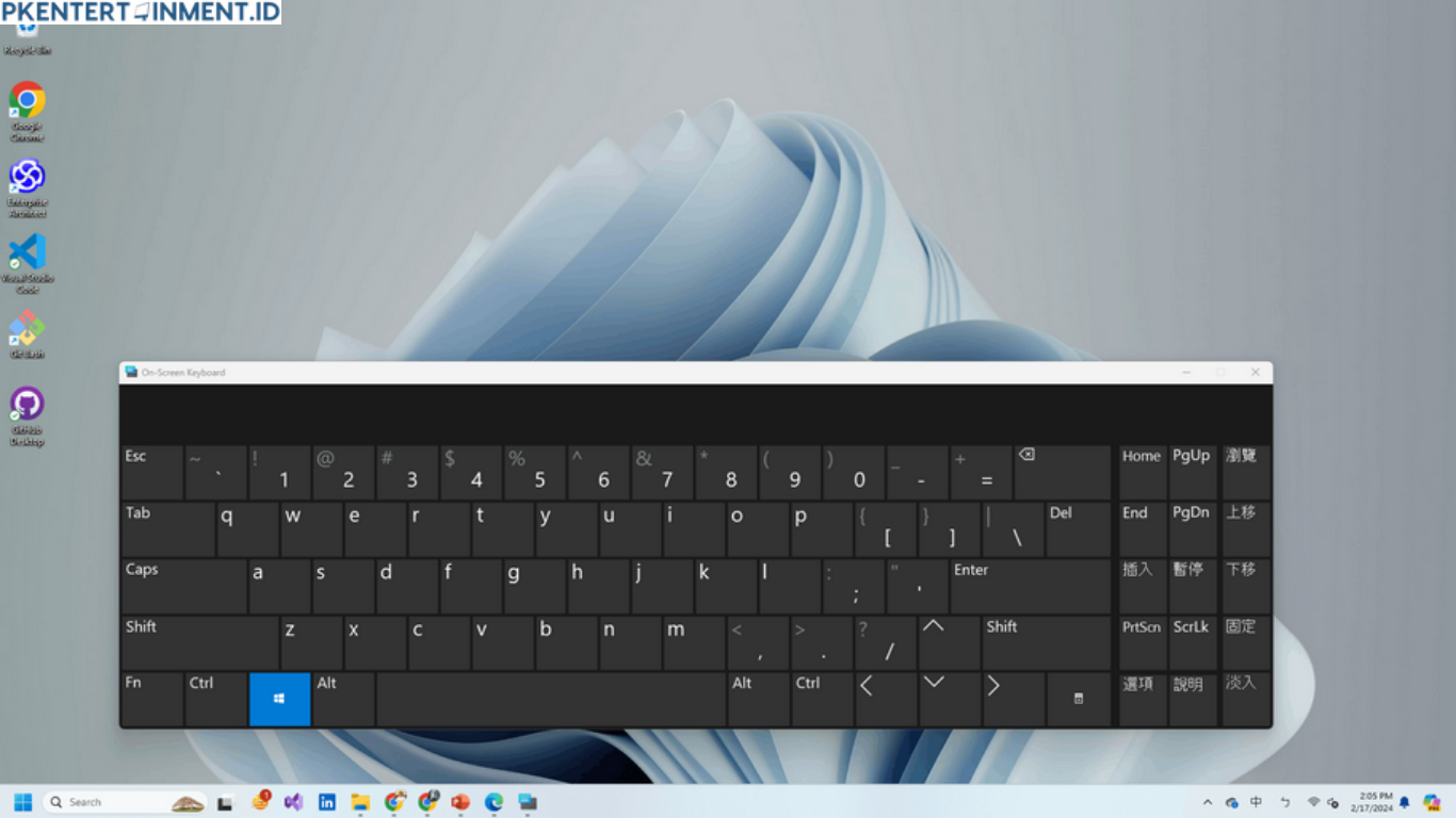 cara memunculkan keyboard laptop