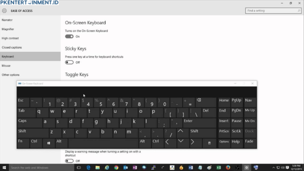 cara memunculkan keyboard laptop