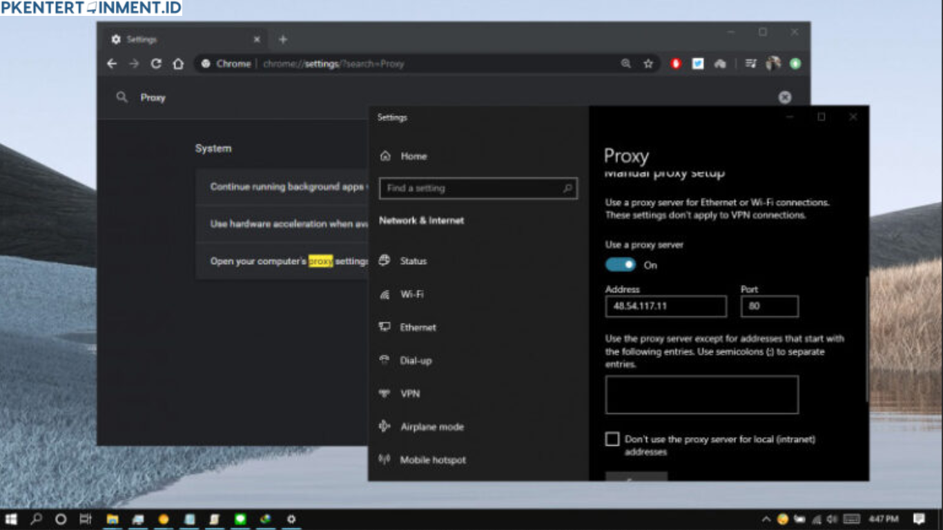 cara menggunakan proxy server di Google Chrome