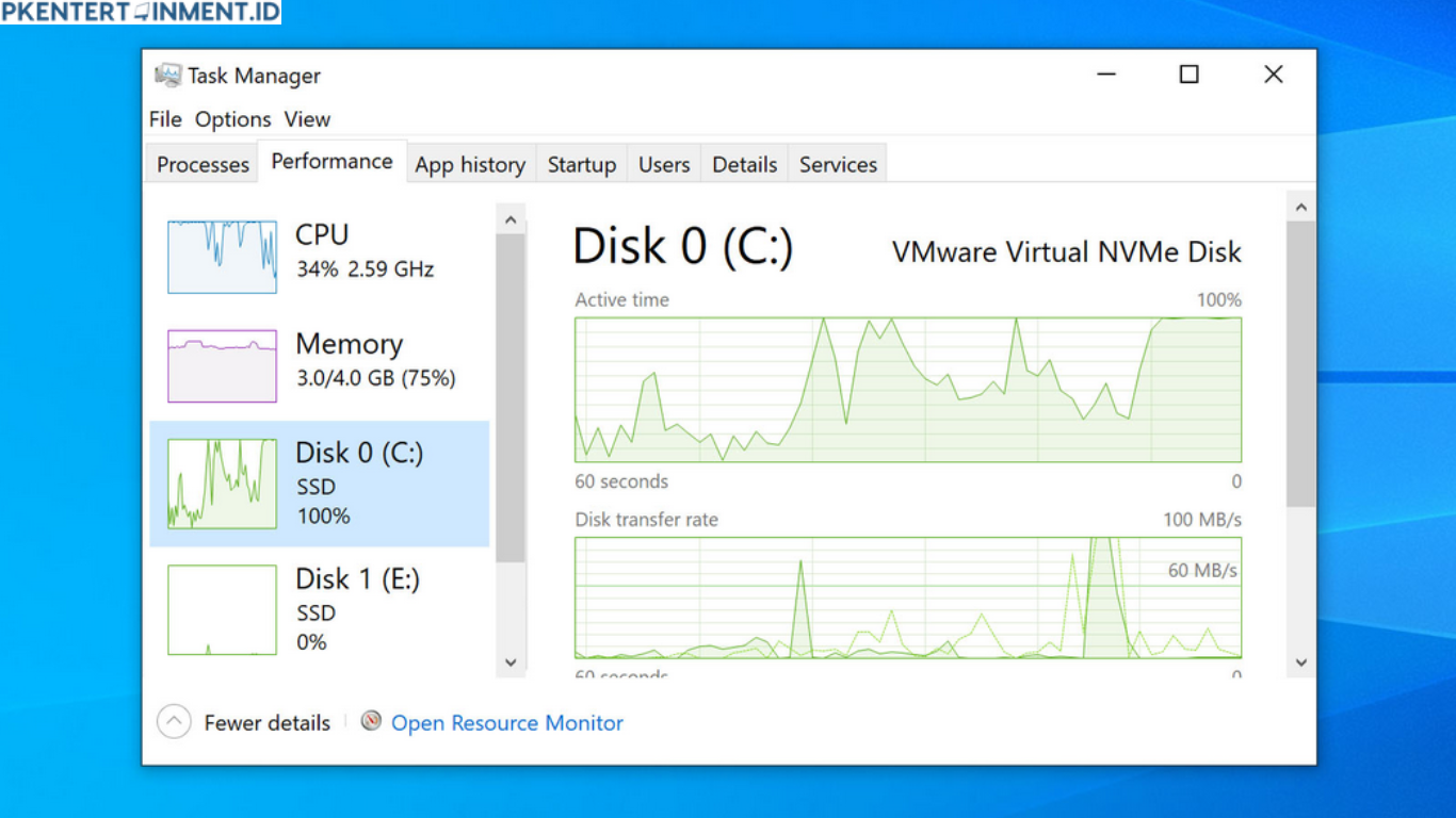 cara mengatasi hardisk 100 persen Windows 10
