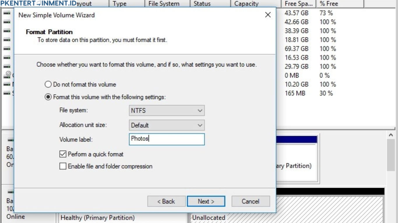 cara menggabungkan partisi hardisk eksternal di Windows 11