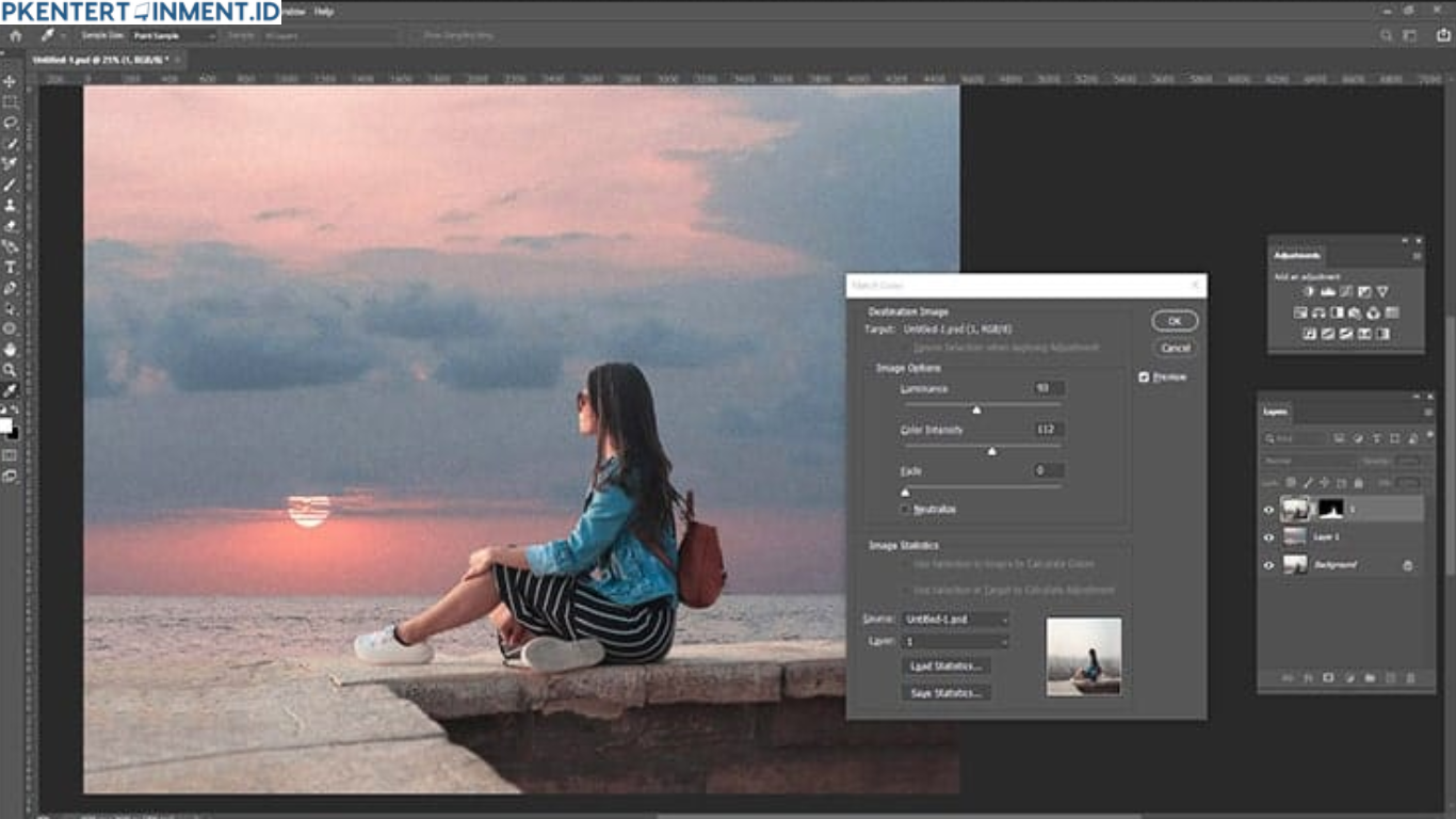 cara mempertajam gambar yang pecah di Photoshop