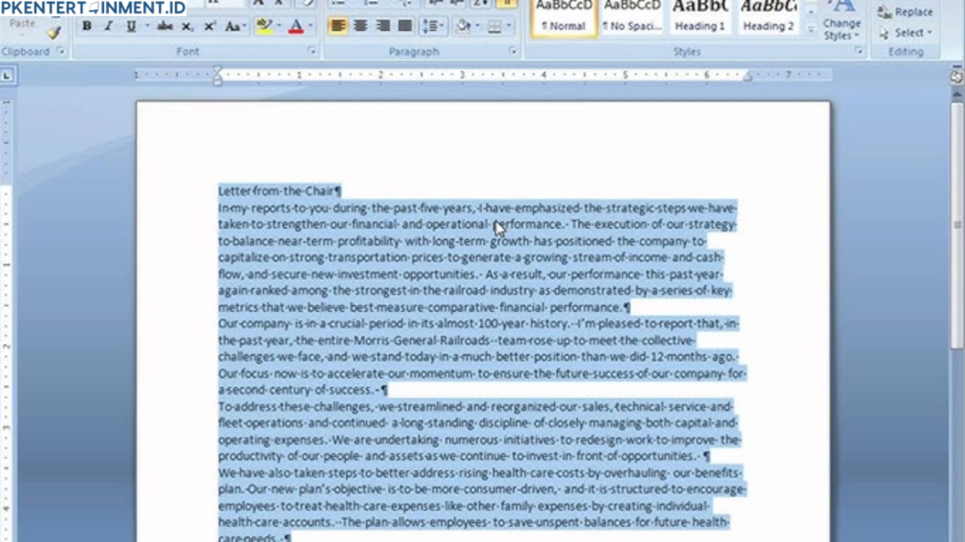 cara copy format paragraf di Word
