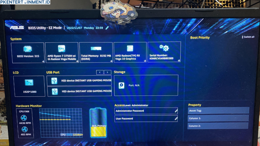 cara mengatasi BIOS Utility EZ Mode