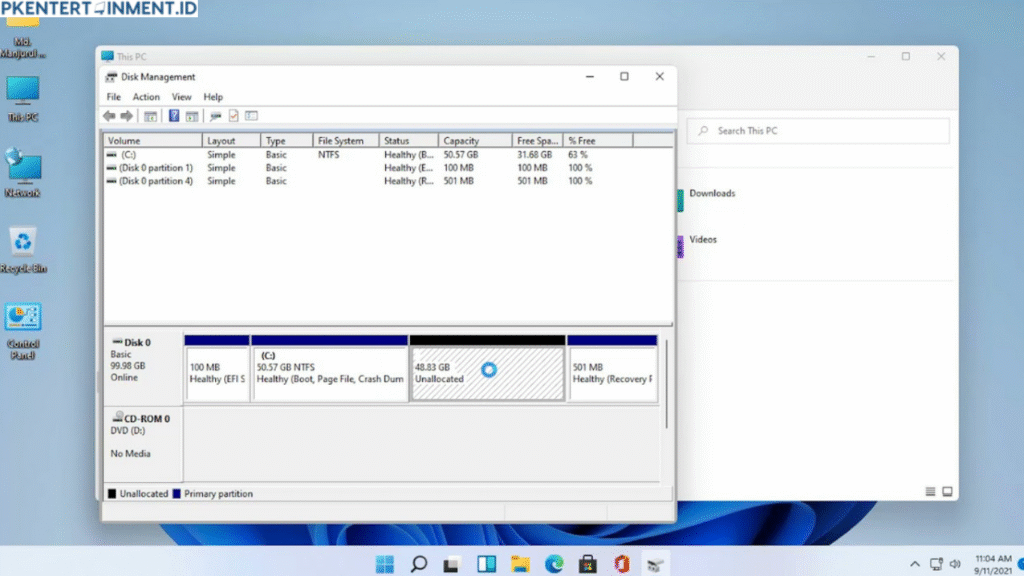 cara menambah penyimpanan Local Disk C Windows 11