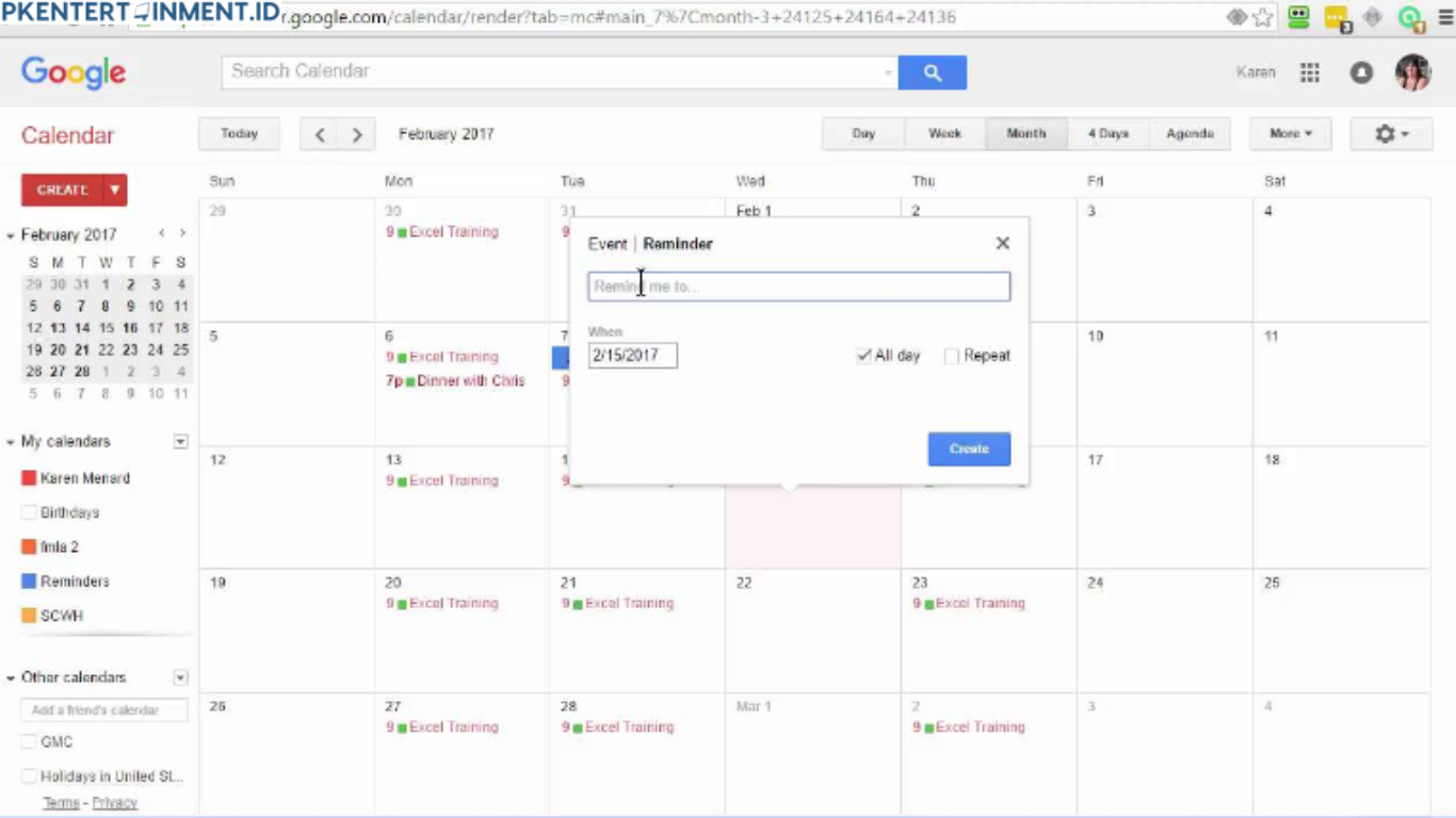 cara membuat reminder di Google Calendar