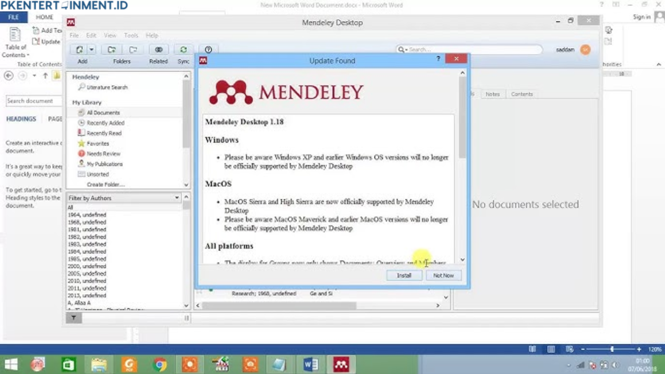 cara menautkan Mendeley ke Word