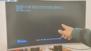 Press the ESC Key for Startup Menu