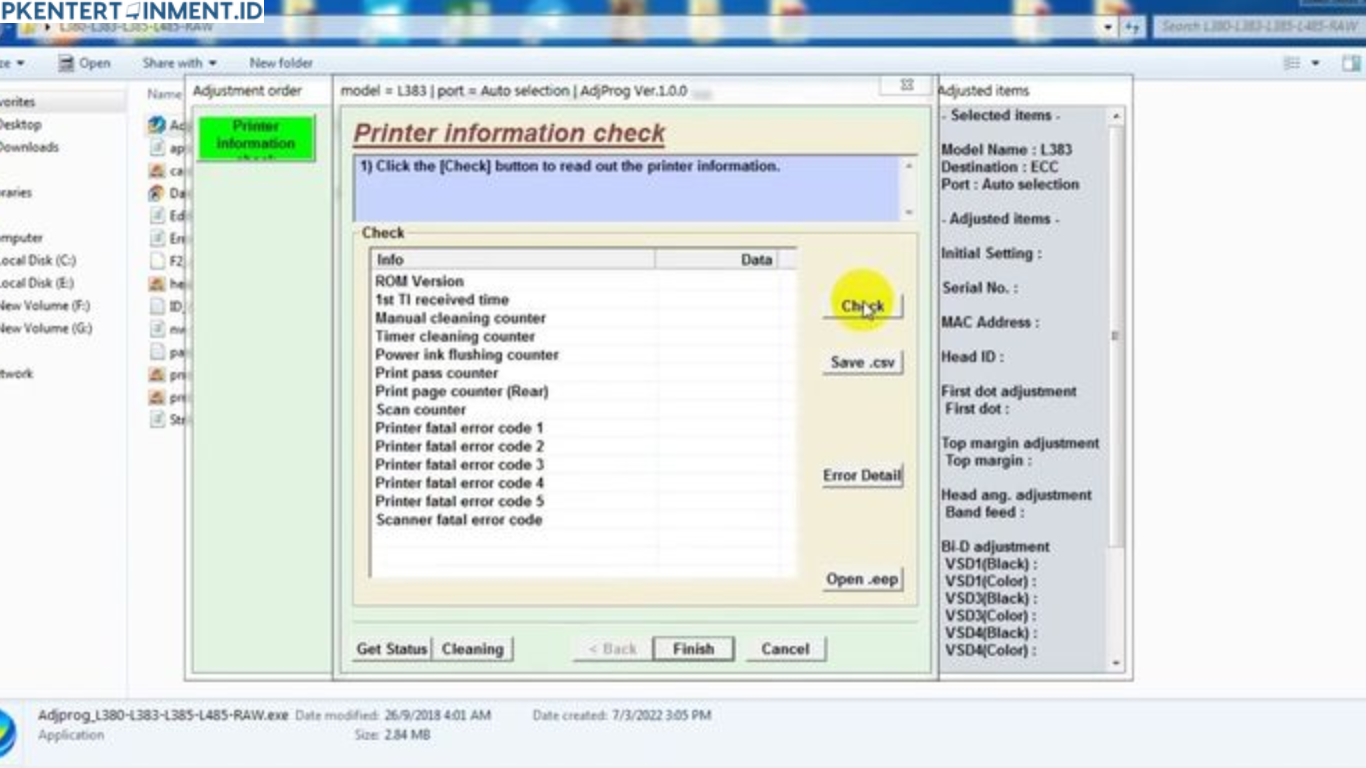 cara mengatasi resetter Epson L120 not responding