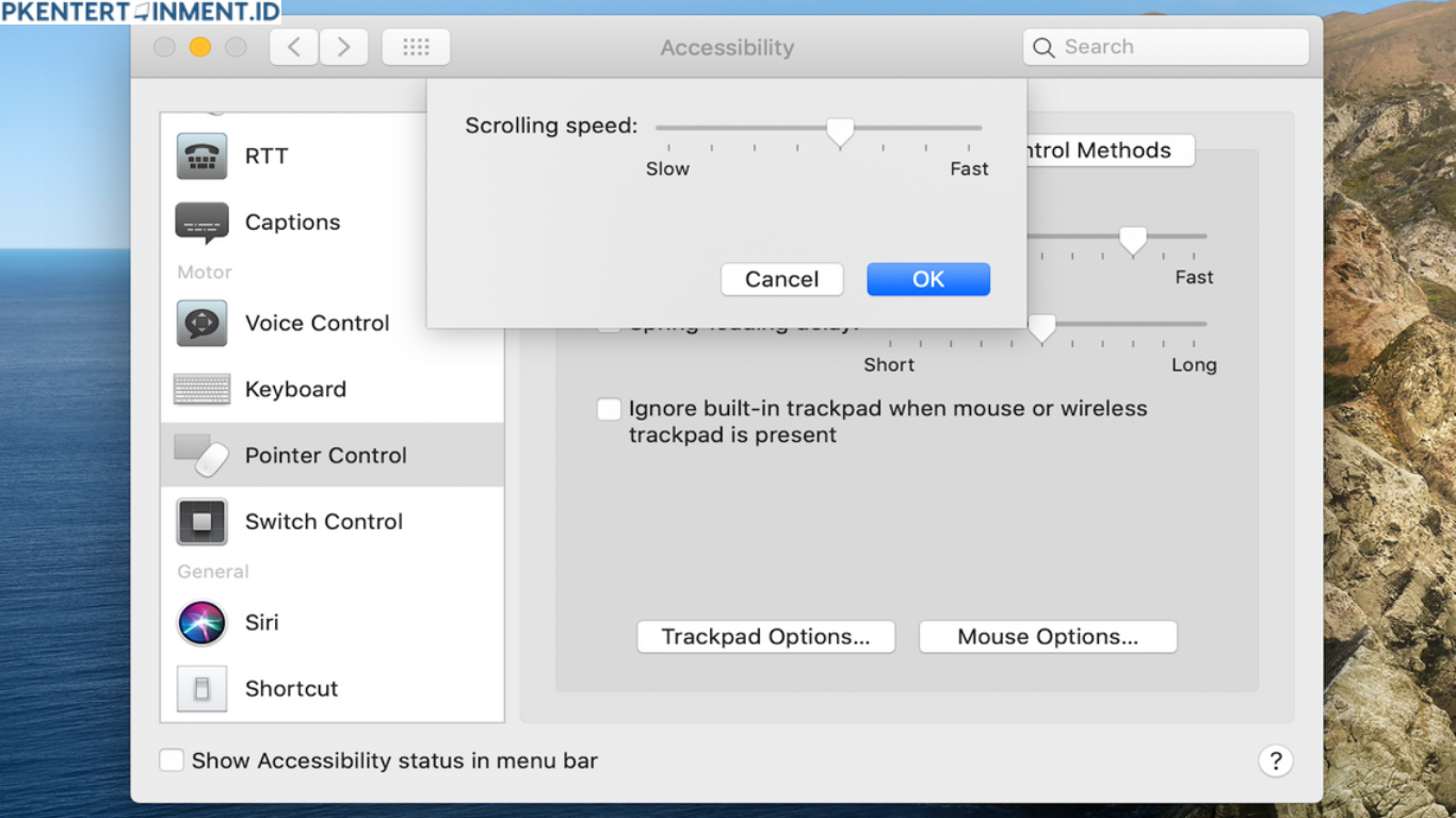 cara mengatur sensitivitas mouse di MacBook
