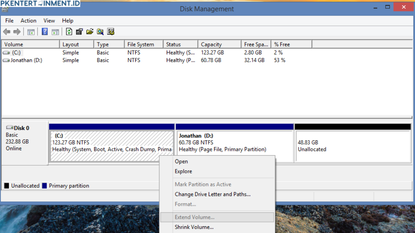 Cara Mengatasi Partisi C yang Tidak Bisa di Extend