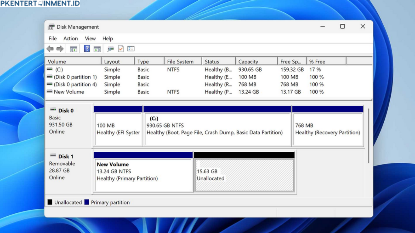cara mengatasi gagal hapus partisi Unallocated di Windows 11