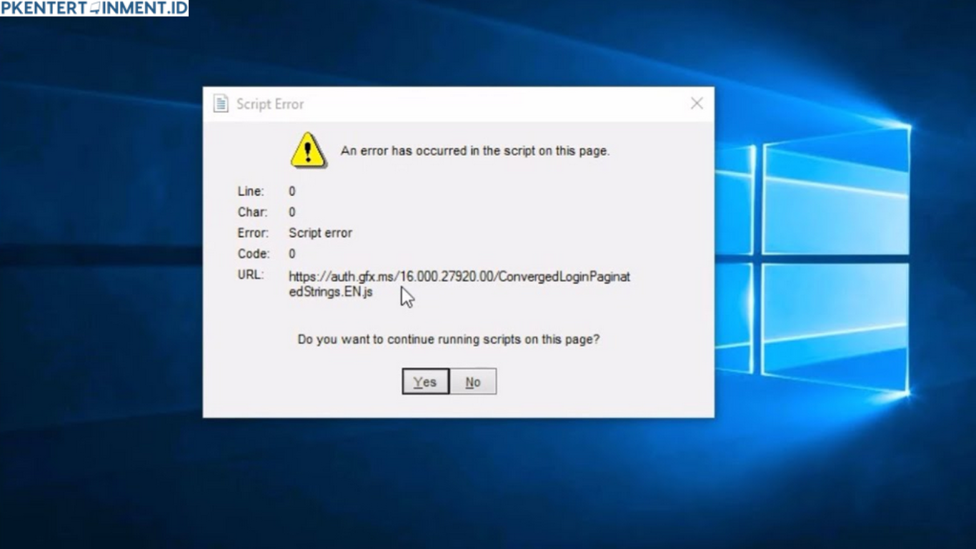 cara mengatasi script error Windows 10
