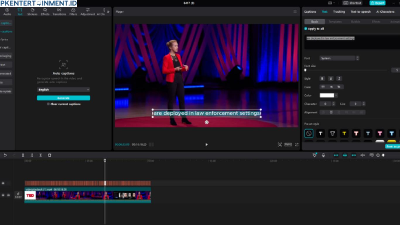 cara mengubah audio menjadi teks di capcut
