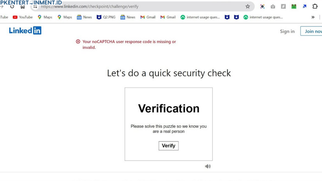 LinkedIn tidak bisa melewati security check