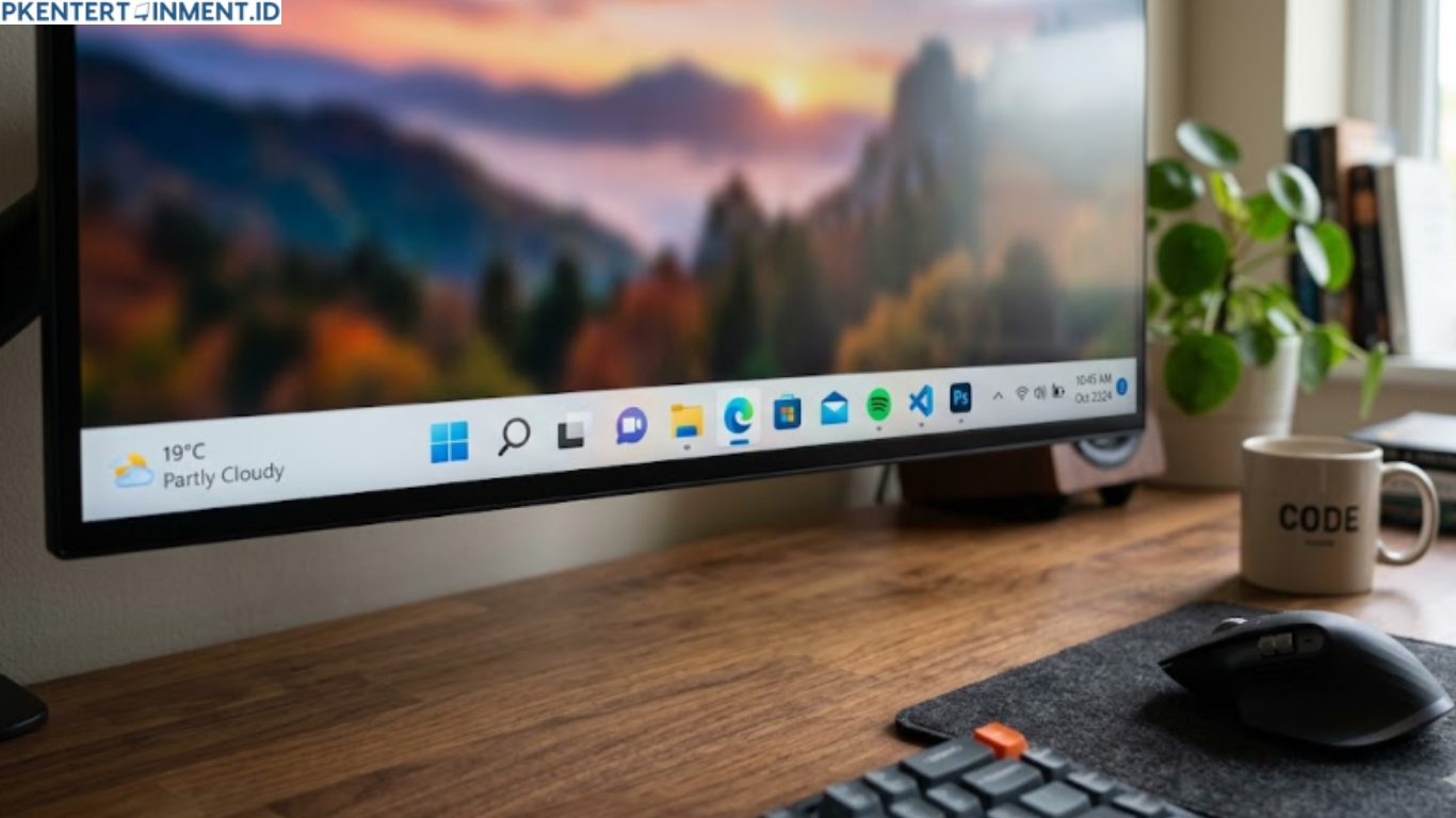 cara memperkecil taskbar Windows 11